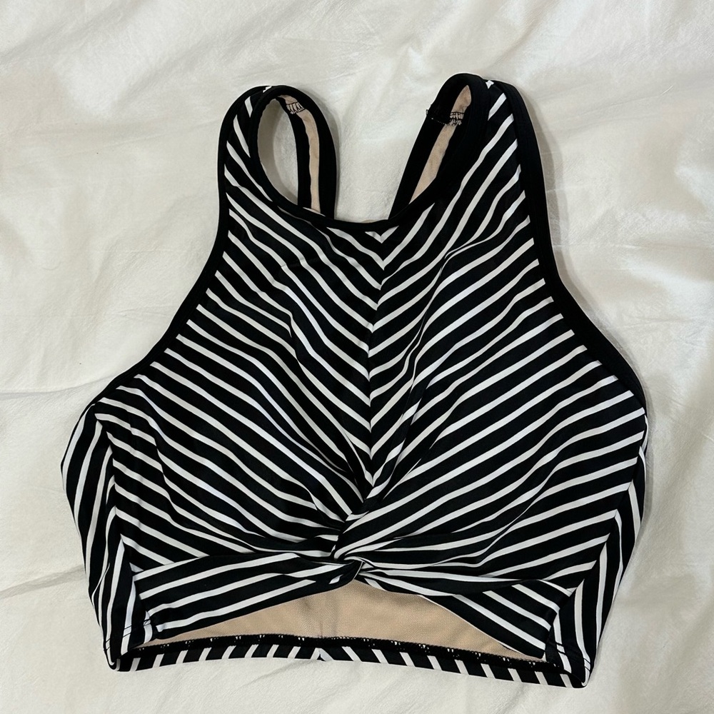 Target Black and White Striped Bikini Top